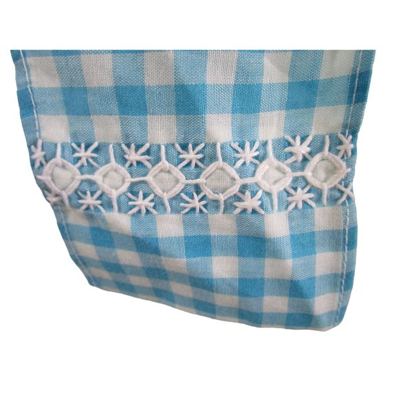 Blue Gingham Bunny Ribbon Trim Cross Stitch Accent Easter Apron Handcrafted GUC - Picture 11 of 16